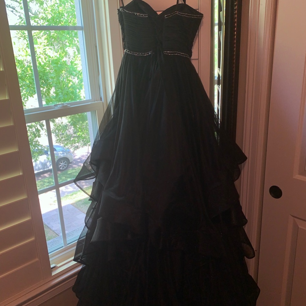 Black Colors Brand ruffled ball gown